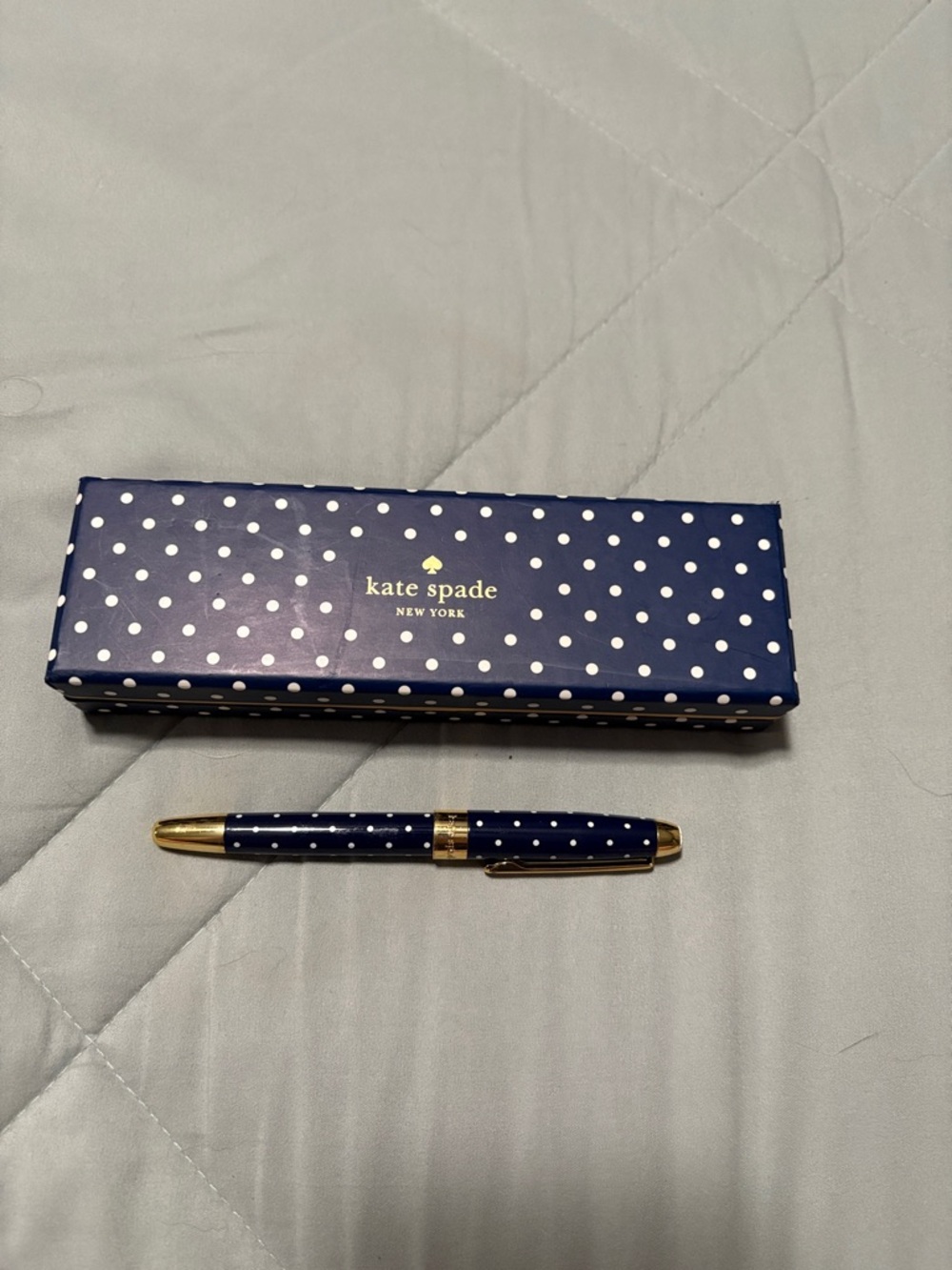 Kate Spade Larabee Navy Polka Dot Ballpoint Pen